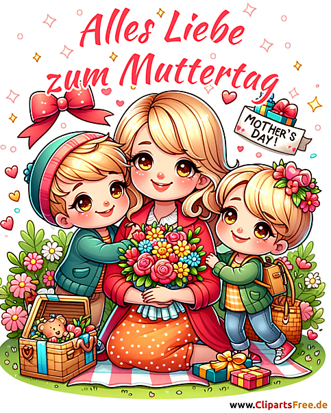 Schöne Glückwunschkarte zum Muttertag - PNG Bild