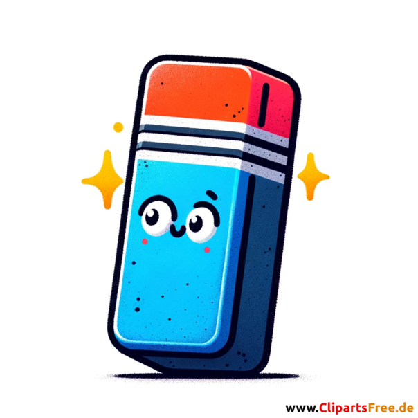 Clipart Radiergummi als Cartoonfirgur