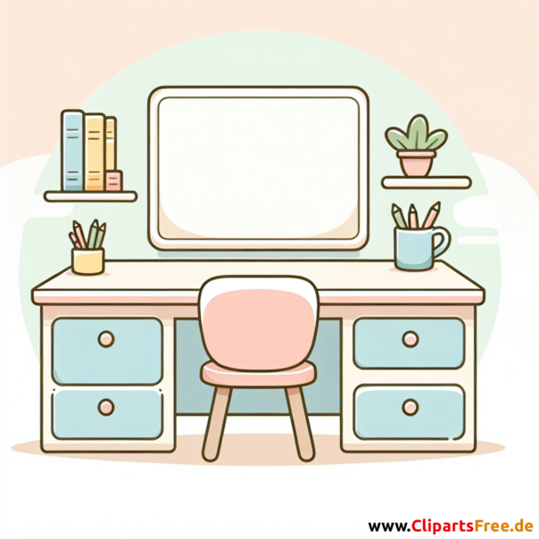 Schreibtisch Clipart - Bilder zum Thema Bürobedarf