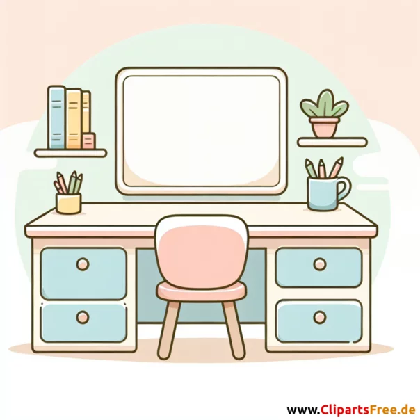 Schreibtisch Clipart - Bilder zum Thema Bürobedarf