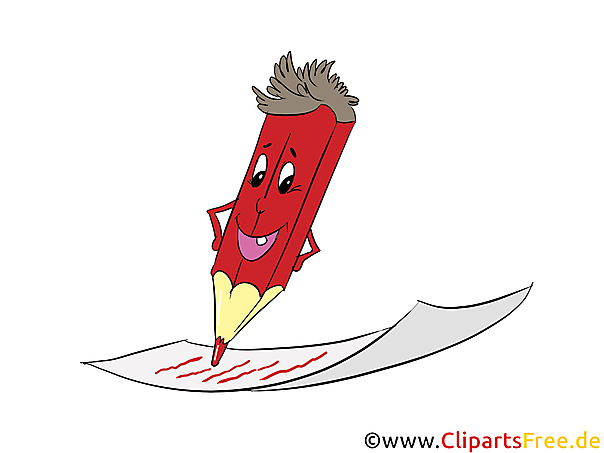 Buntstift Maskottchen Clipart, Comic, Bild, Illustration