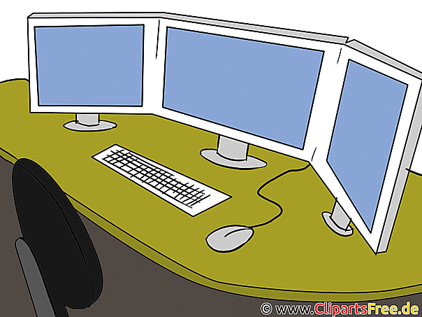 Clip Art Monitore am Arbeitsplatz Clip Art Monitore am Arbeitsplatz