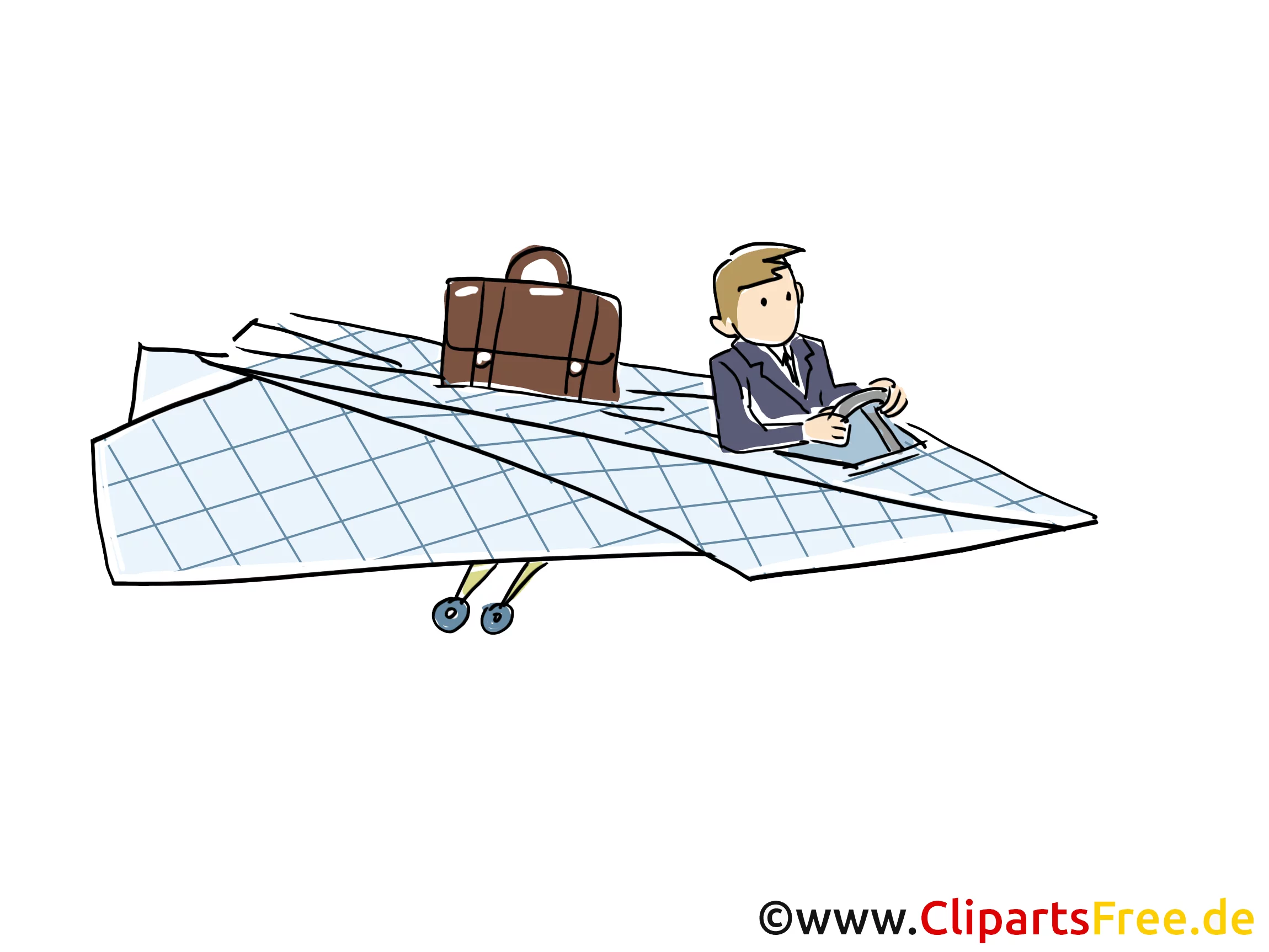 Dienstreise mit Flugzeug Clipart, Grafik, Bild, Cartoon