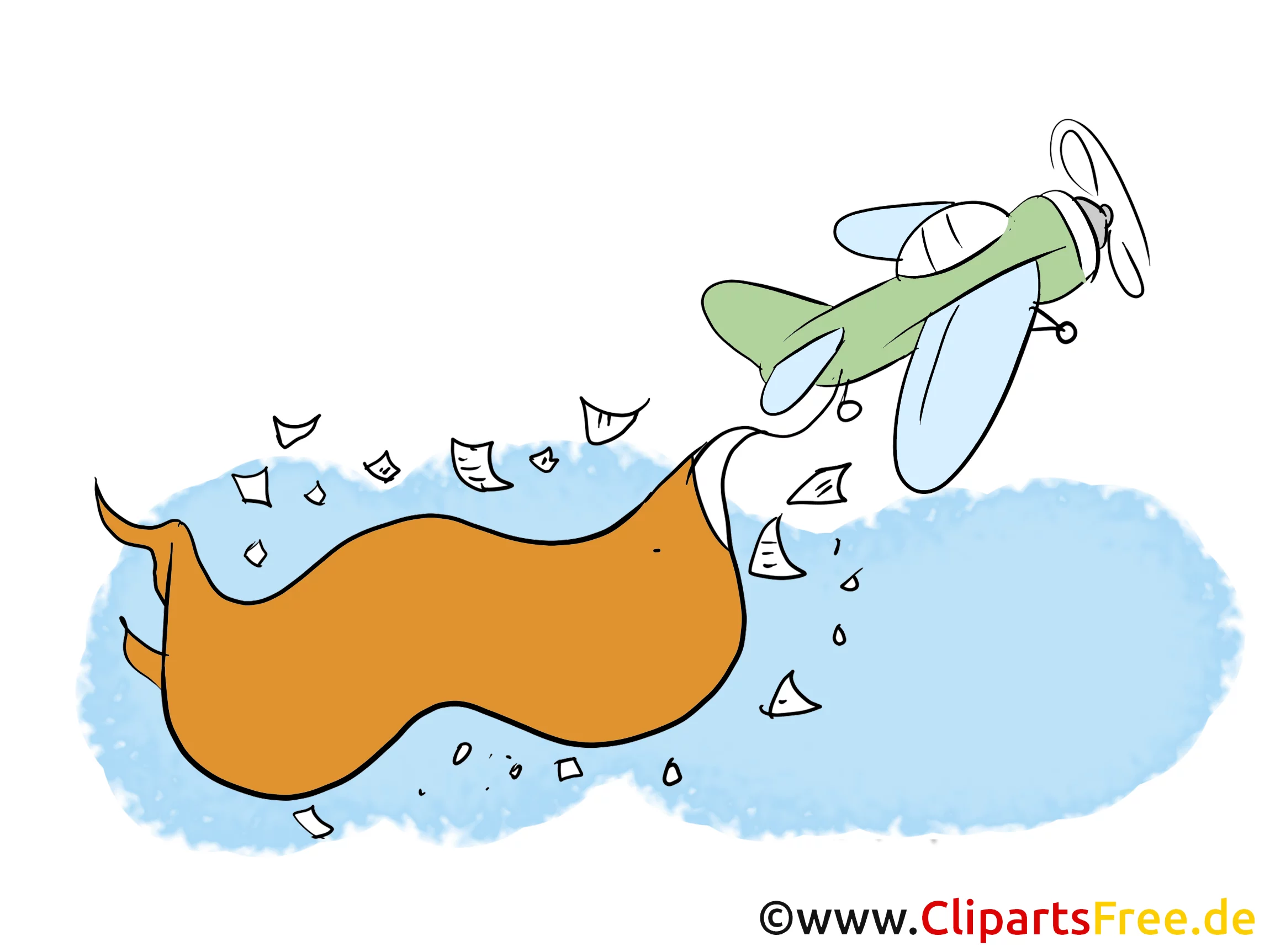 Flugzeug mit Banner zum Beschriften  Clipart, Bild