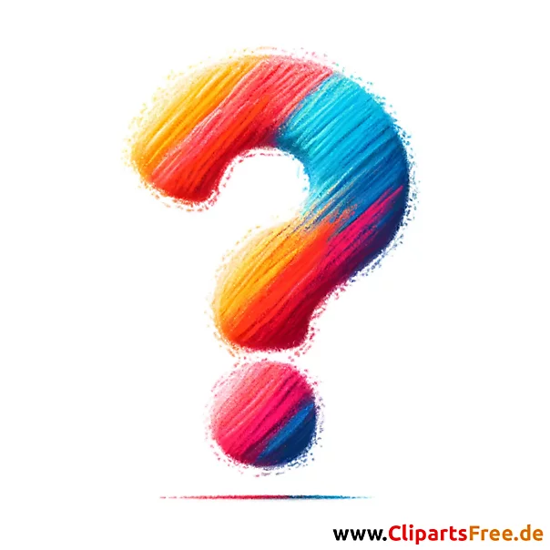 Fragezeichen in Regenbogenfarben Clipart