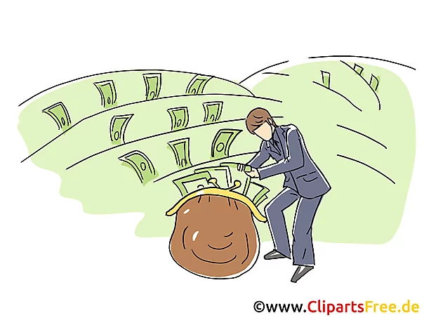 Garten mit Geld Clipart, Grafik, Bild, Cartoon