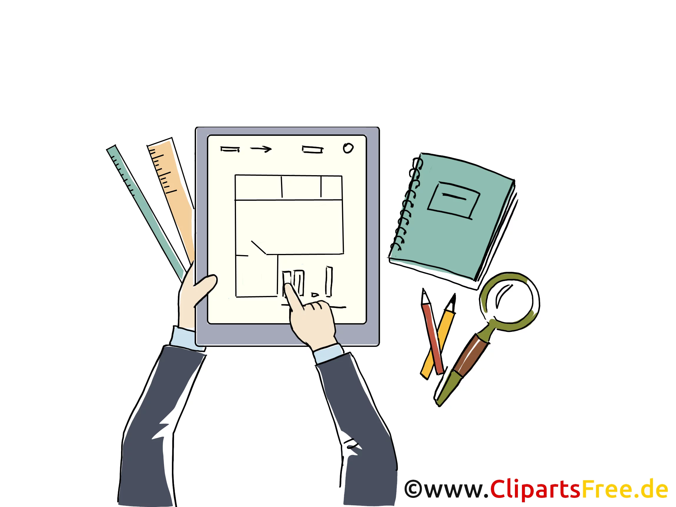 Grunsriss Immobilie Clipart, Grafik, Bild, Cartoon