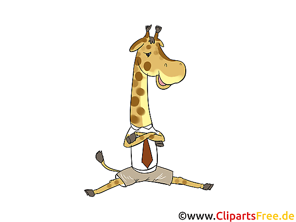 Kravattenträger Giraffe Clipart, Comic, Bild, Illustration