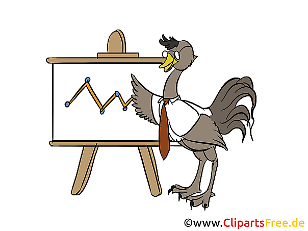 Strauss präsentiert  am Chatboard Clipart, Comic, Bild