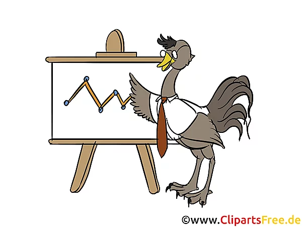 Strauss präsentiert  am Chatboard Clipart, Comic, Bild