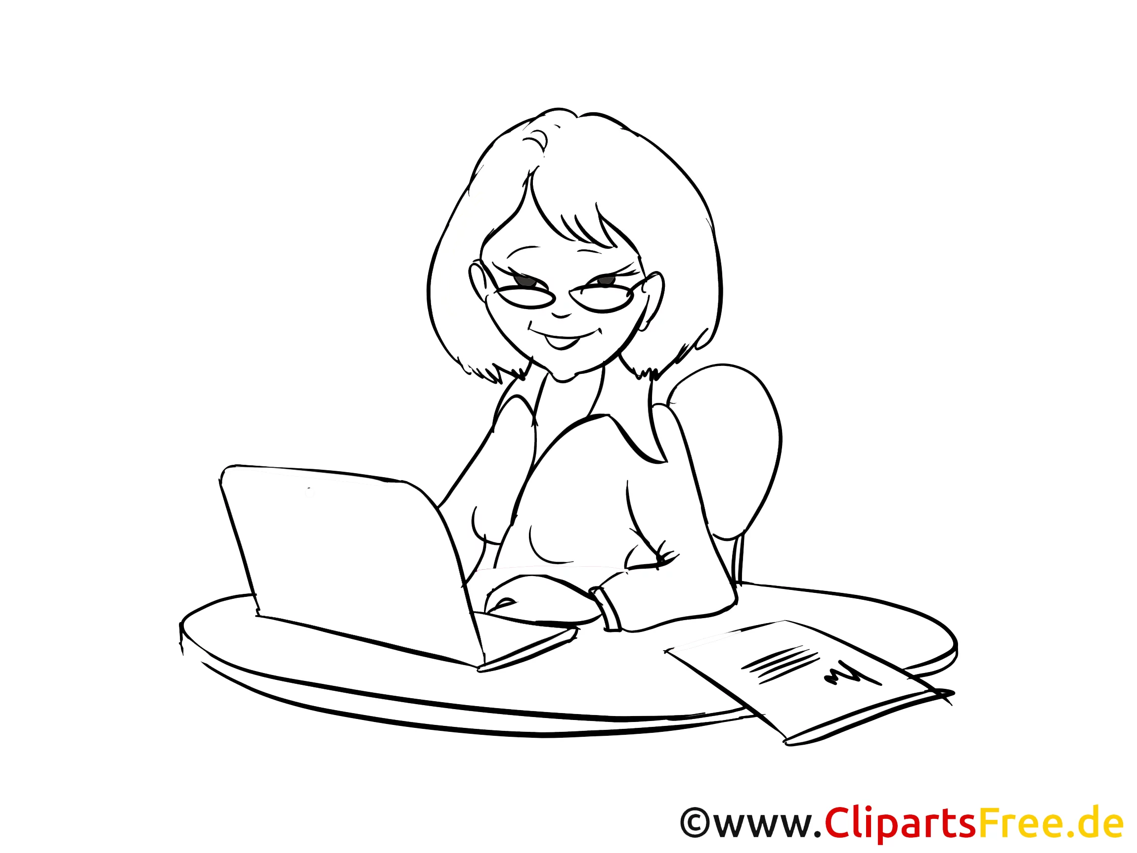 Woman in Office Clip Art, Image Pic