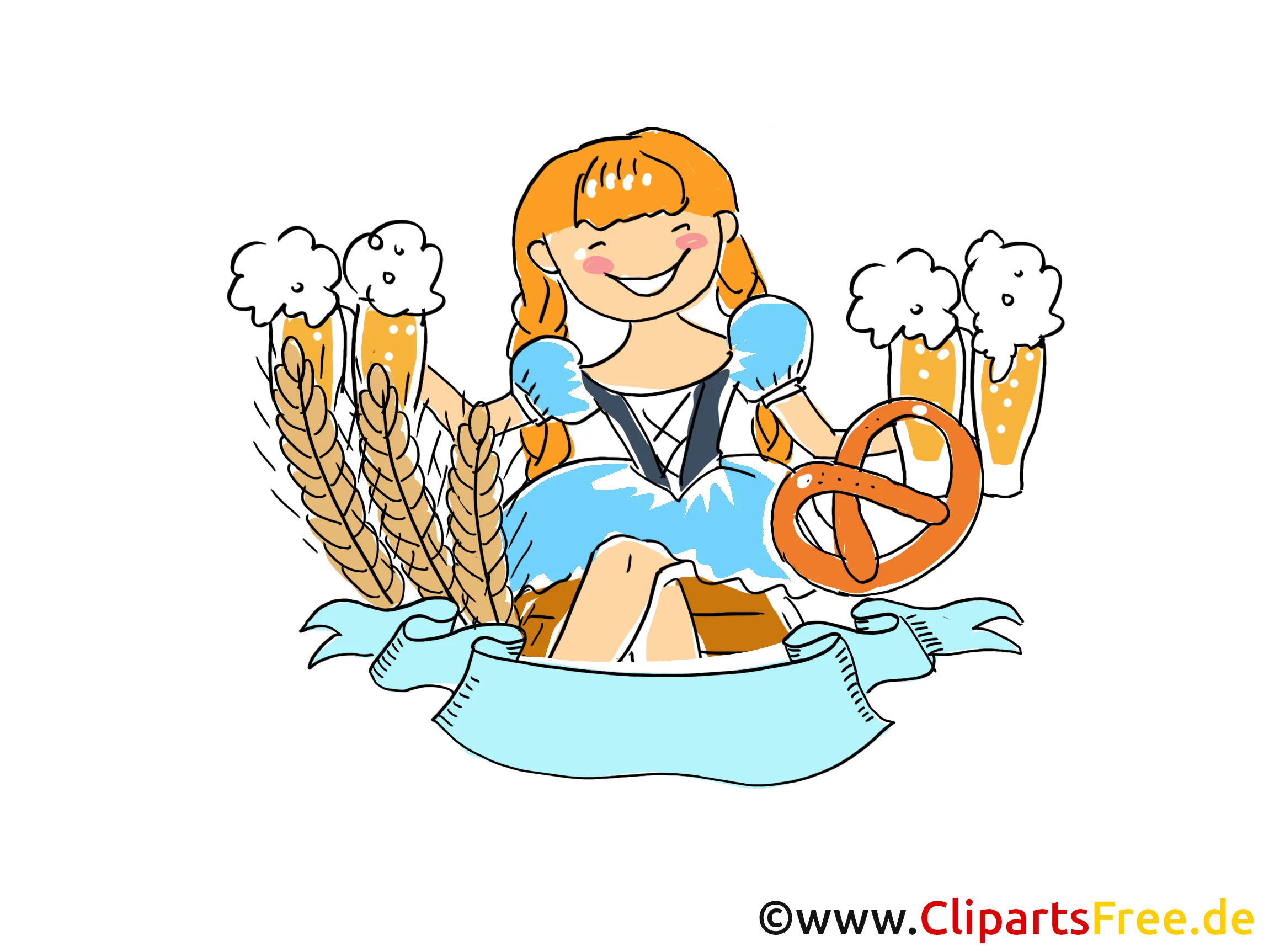 Oktoberfest in München Clipart, Bild, Grafik, Illustration, Comic, Cartoon gratis