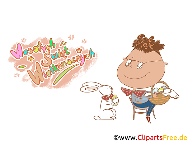 Comic Gruß zu Ostern auf Polnisch