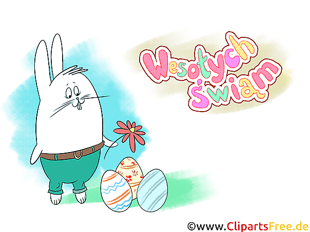 eCard mit Osterhase in polnischer Sprache