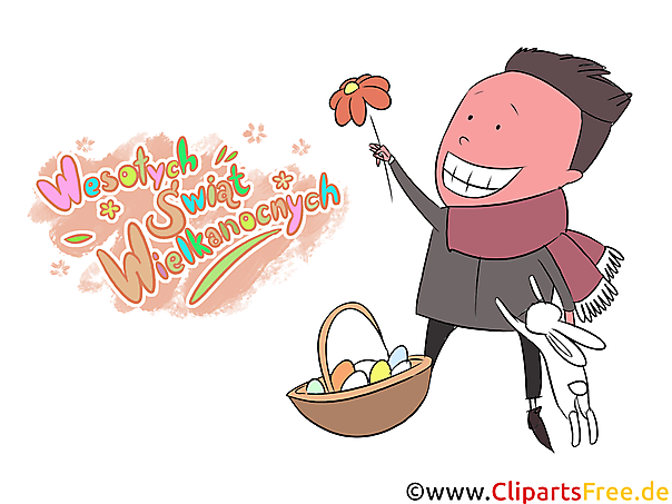 Ostern Clipart - Grusskarte auf Polnisch