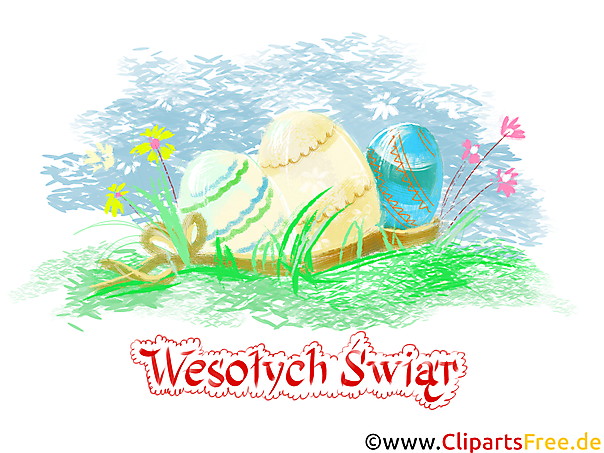 Schöne Glückwunschkarte zu Ostern auf Polnisch