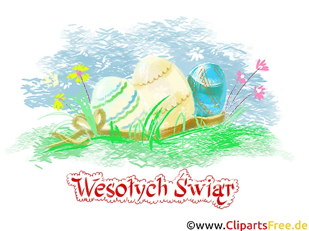 Schöne Glückwunschkarte zu Ostern auf Polnisch