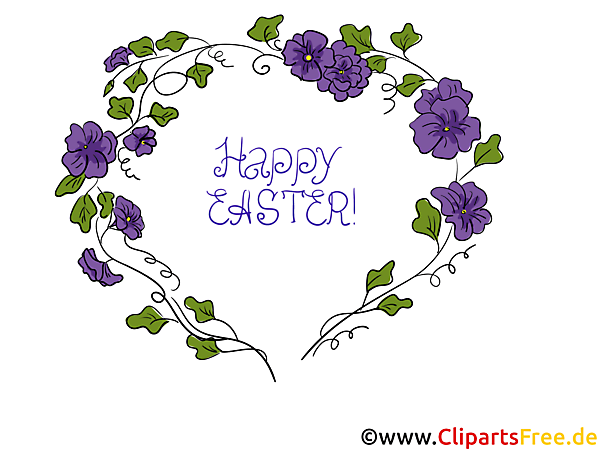 Digitale Osterkarte mit Blumen Ranken