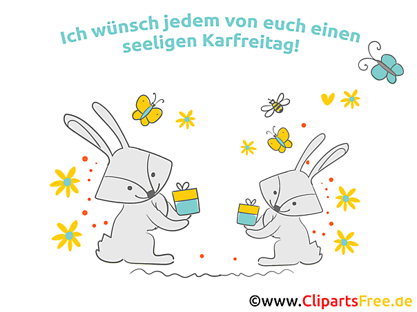 Grusskarte Ostern Ich wuensche euch schoenen Karfreitaganbend