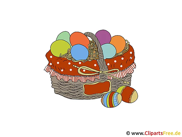 Korb mit Ostereiern - Clipart zu Ostern