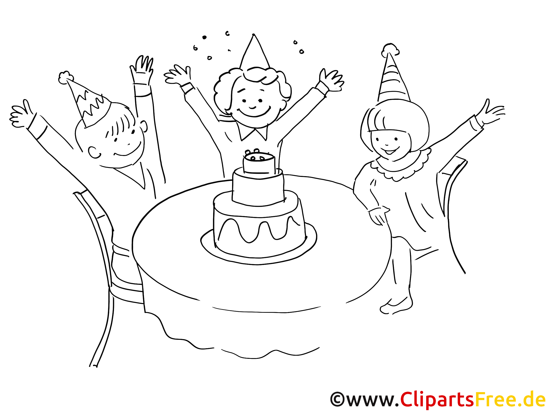Black and white Clip Art Birthday Party