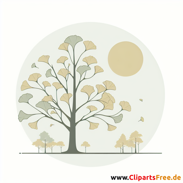 Gingko Clipart - Bilder zum Thema Bäume