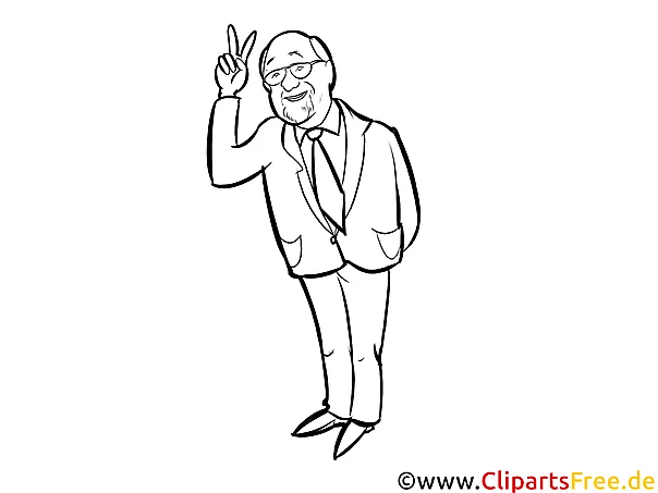 Martin Schulz Cartoon, Karikatur, Comic schwarz-weiss zum Drucken (2)