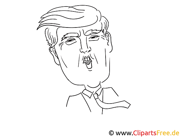 Trump Zeichnung, Karikatur, Cartoon Trump Zeichnung, Karikatur, Cartoon