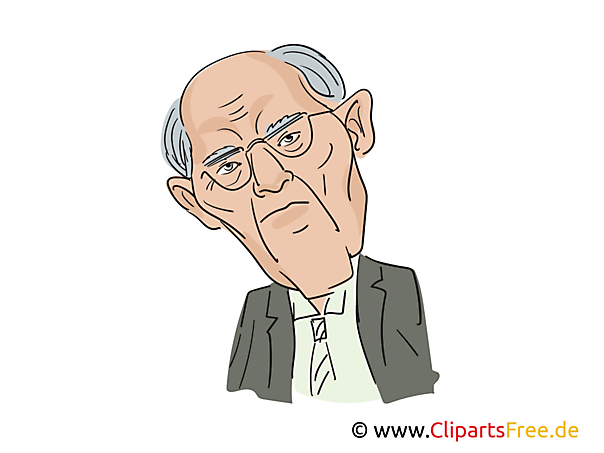 Wolfgang Schauble Karikatur, Bild, Illustration, Comic