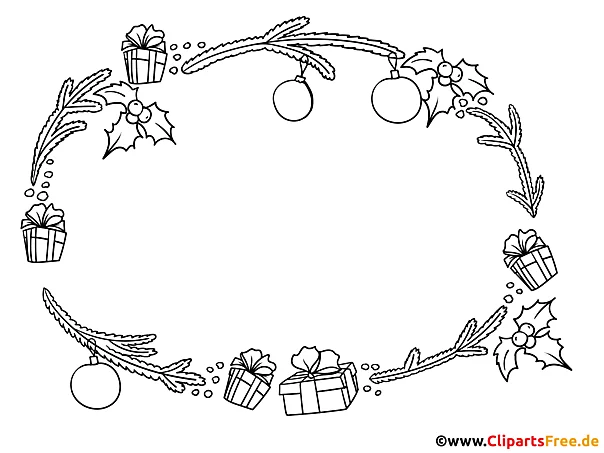 Rahmen Weihnachten in Schwarz-Weiß