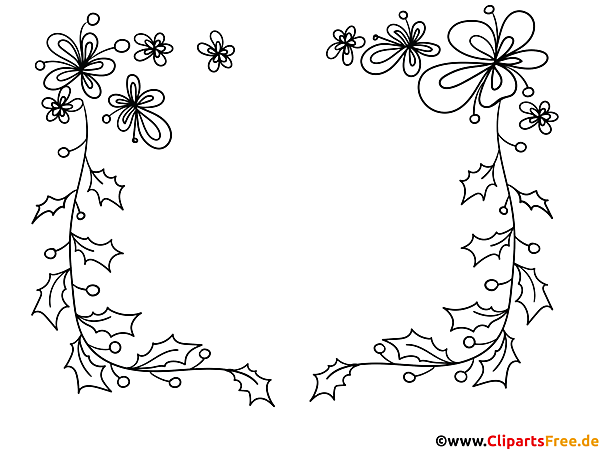Schwarz-weisser Bilderrahmen zum Drucken und Ausmalen