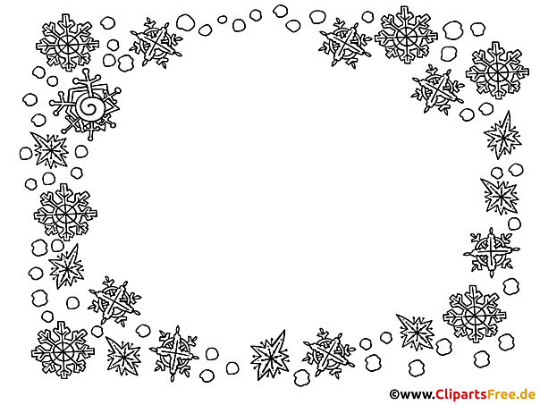 Winter Bilderrahmen mit Schneeflocken PNG