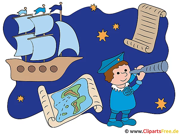 Christopher Kolumbus Amerika_s Entdeckung Illustration, Clipart, Bild