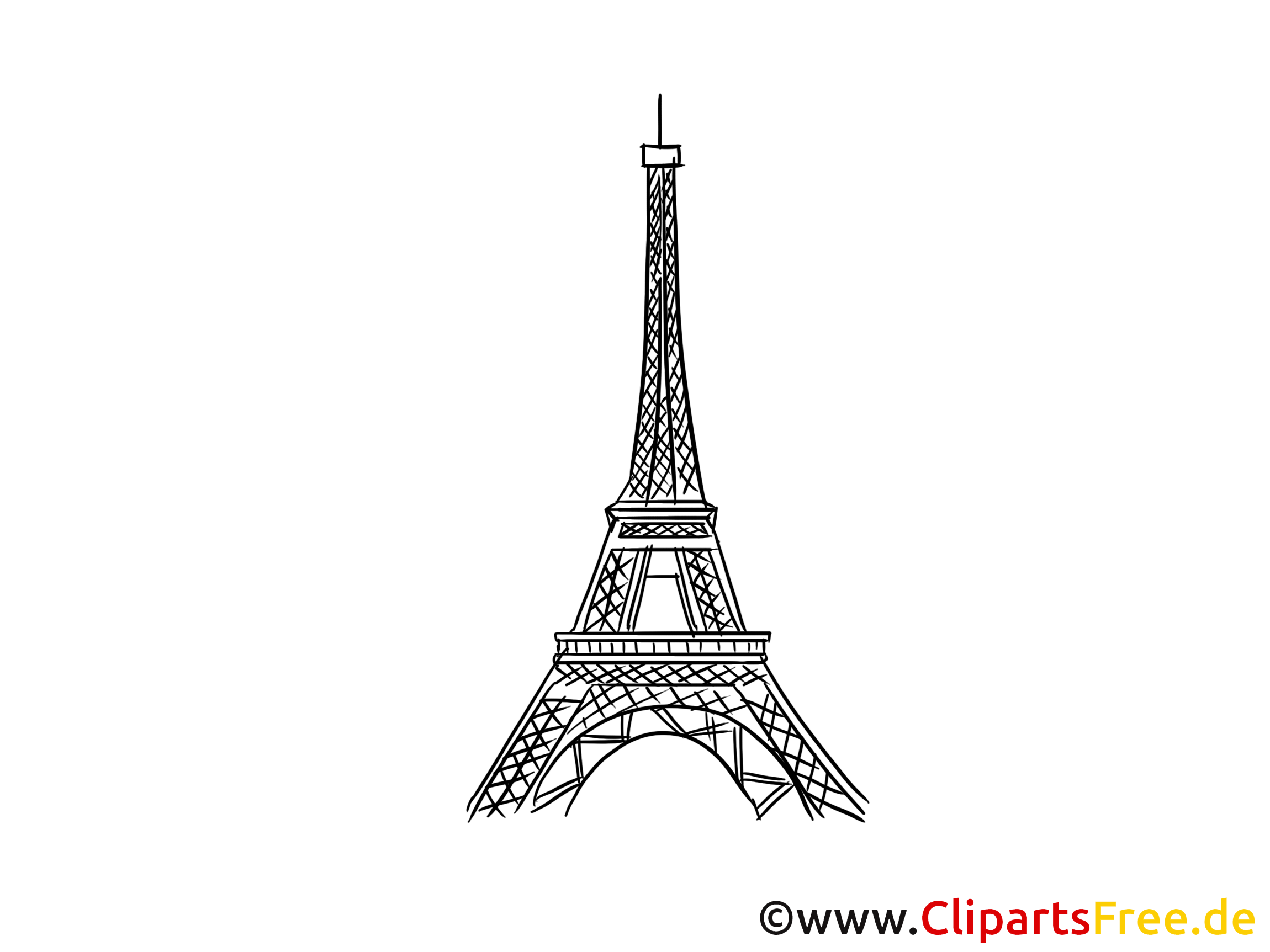 パリのエッフェル塔image 描画 無料クリップアート