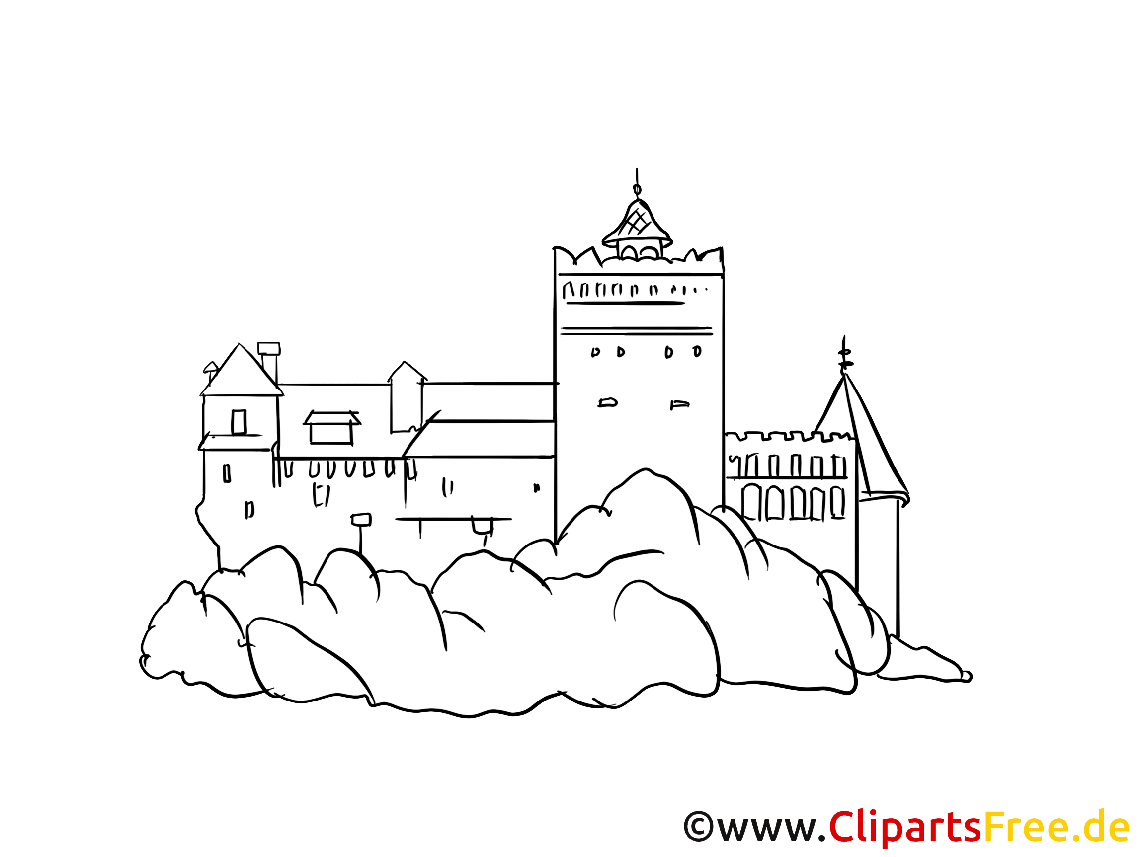 schloss bild zeichnung clipart gratis