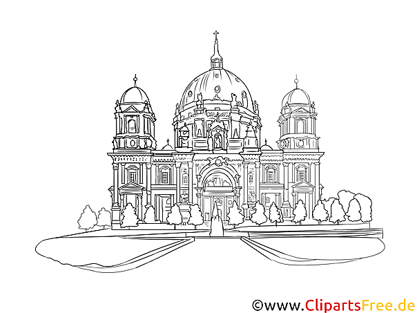 Berliner Dom Zeichnung, Bild, Illustration