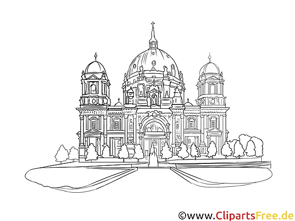 Berliner Dom Zeichnung, Bild, Illustration