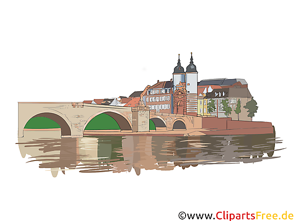 Heidelberg Illustration - Deutsche Städte Cliparts
