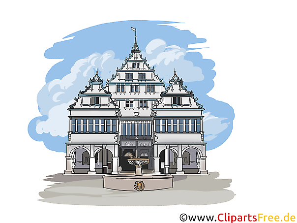 Rathaus Clipart, Sehenswürdigkeiten in Padeborn