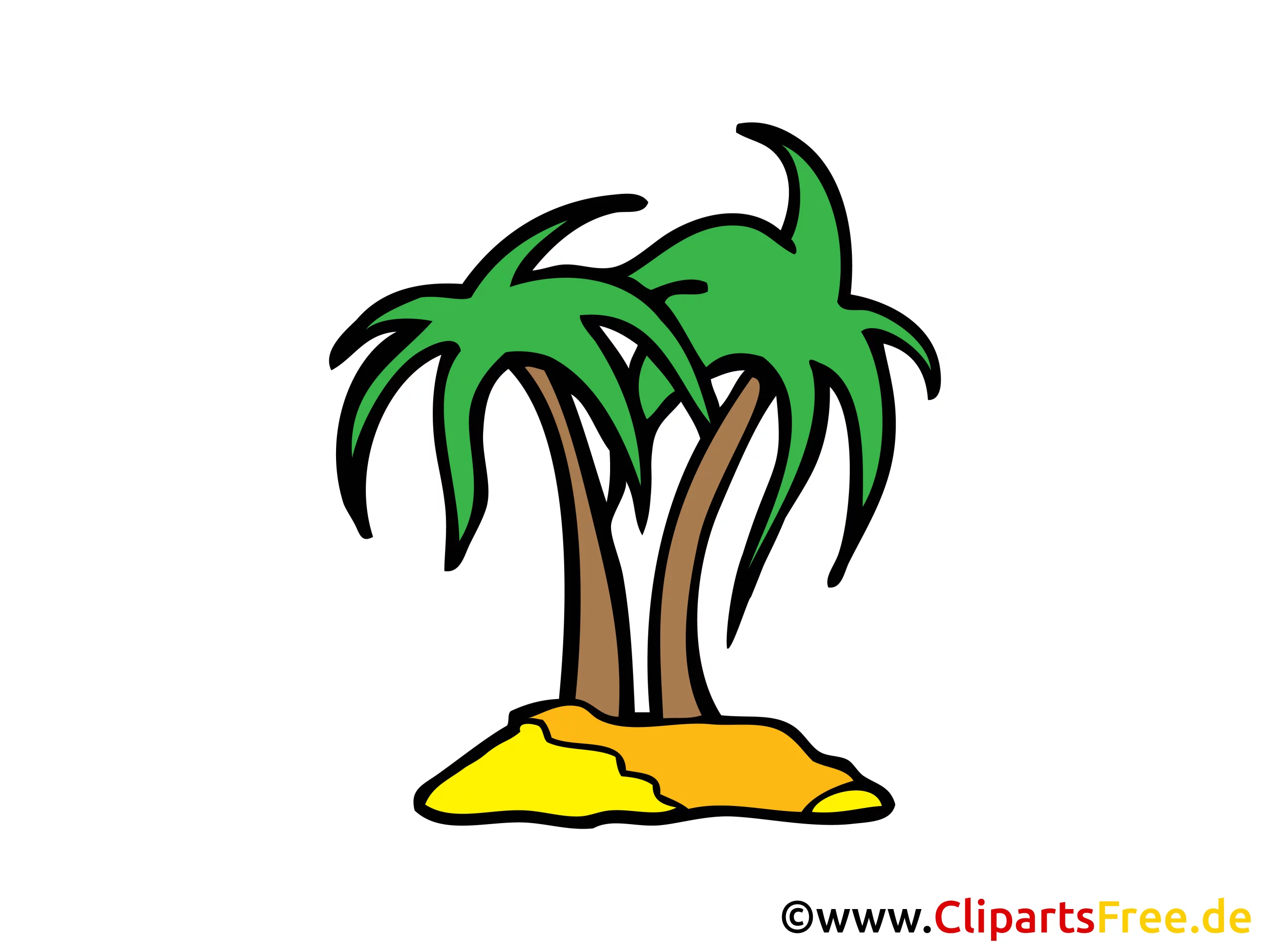Unbewohnte Insel Bild, Clipart, Illustration, Comic, Cartoon gratis