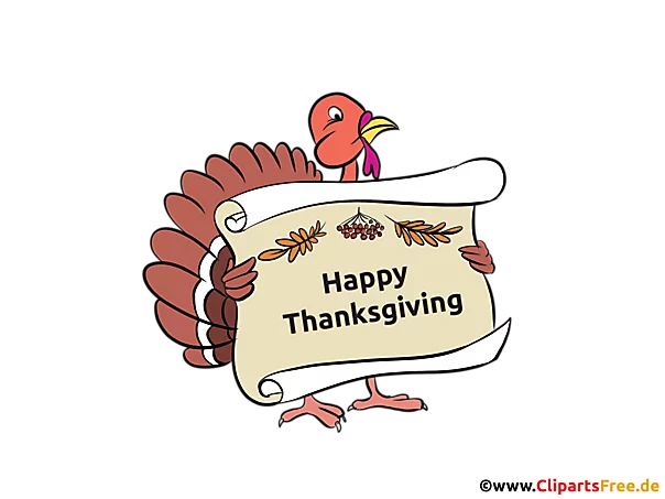 Truthahnbraten zu Erntedank Illustration, Clip Art, Bild