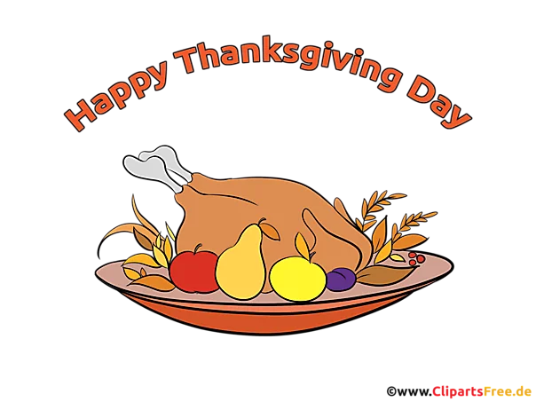 Truthahnbraten zu Thanksgiving Day Bild, Cartoon, Clipart