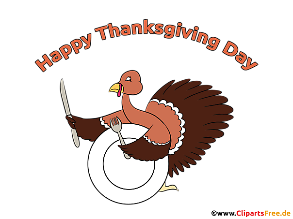 Truthanh mit Teller und Besteck Clipart, Cartoon, Bild