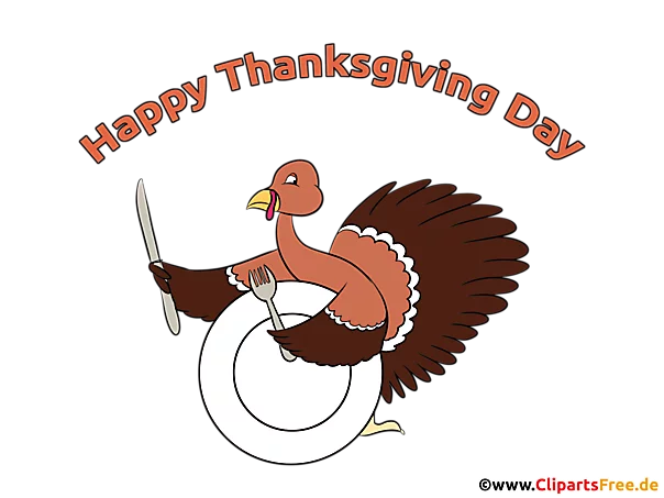 Truthanh mit Teller und Besteck Clipart, Cartoon, Bild