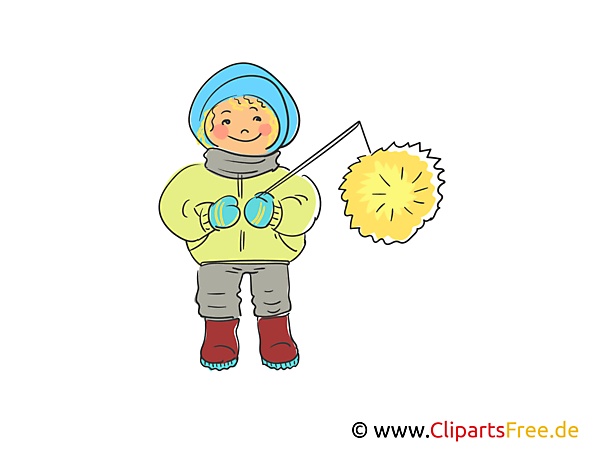 Junge mit Laterne Illustration, Clipart, Bild
