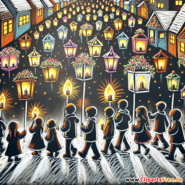 Laternenumzug Clipart