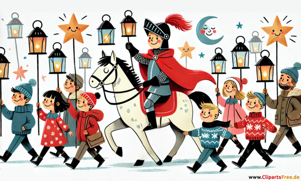 Laternenumzug zum St. Martin Tag Clipart