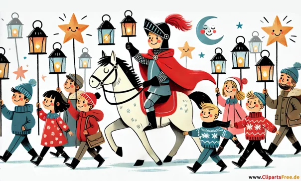 Laternenumzug zum St. Martin Tag Clipart