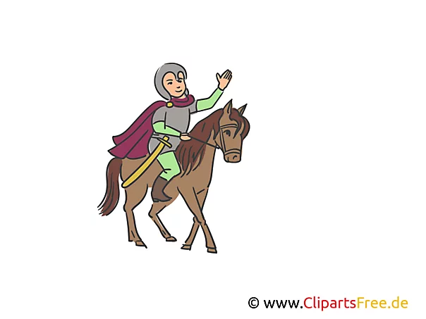 Ritter auf dem Pferd Illustration, Clipart, Bild