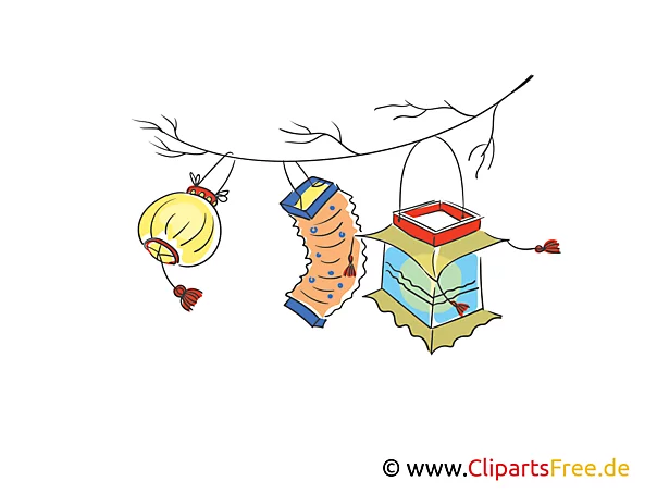 Schöne Laternen Illustration, Clipart, Bild gratis